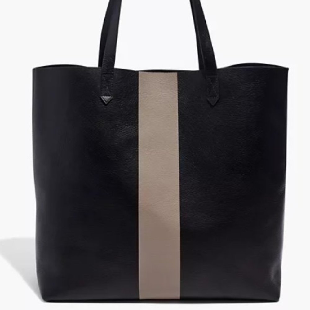 Madewell Paint Stripe Transport Leather Tote